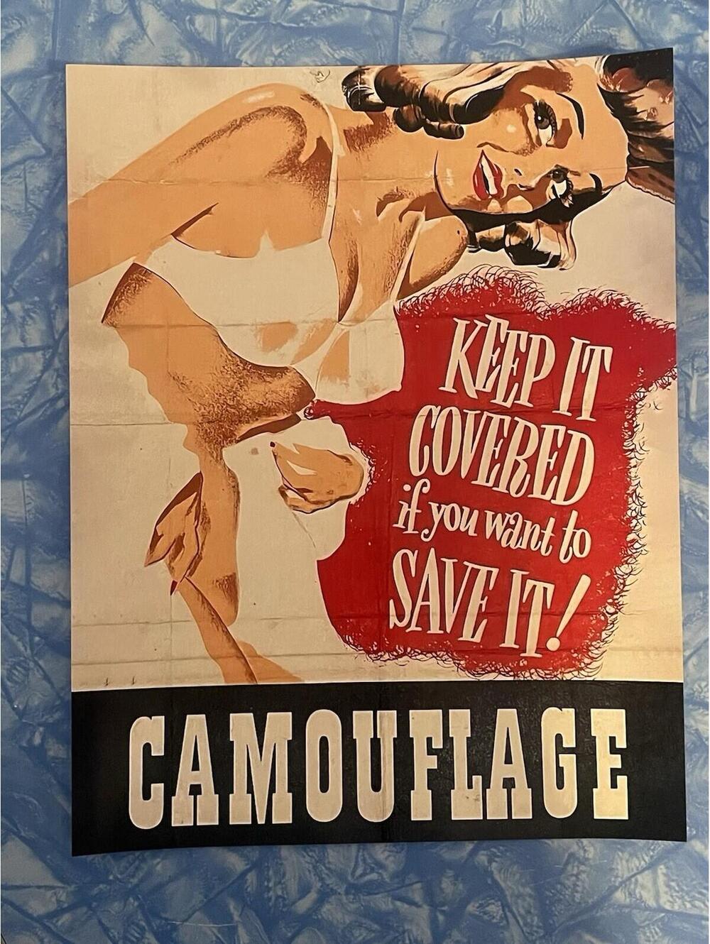 US Army Camouflage Propaganda WW2 Poster Reprint 8.5x11 Ad WWII Keep It Covered